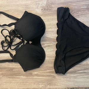 Scallop Padded Bikini Top and Bottom
